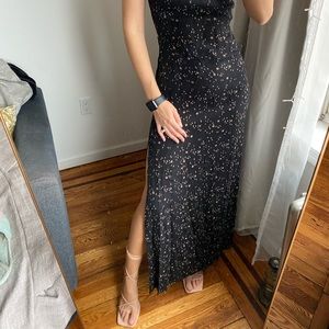 Reformation black dress with stars